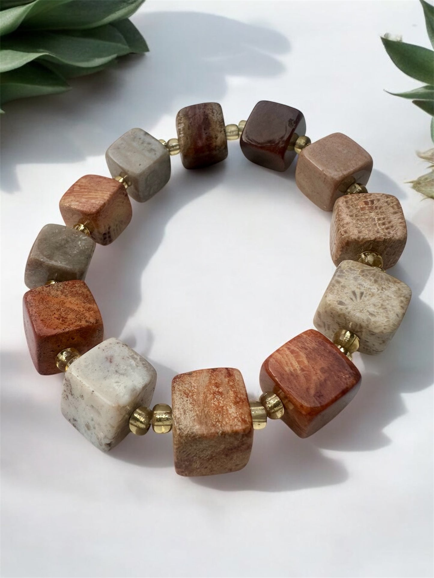 Coral Cube Bracelet