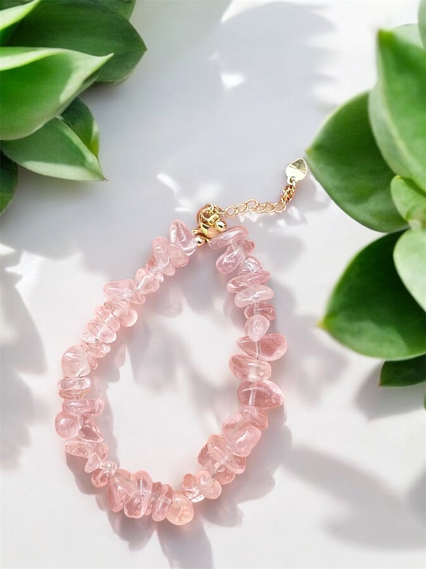 Rose Quartz Chip Bracelet