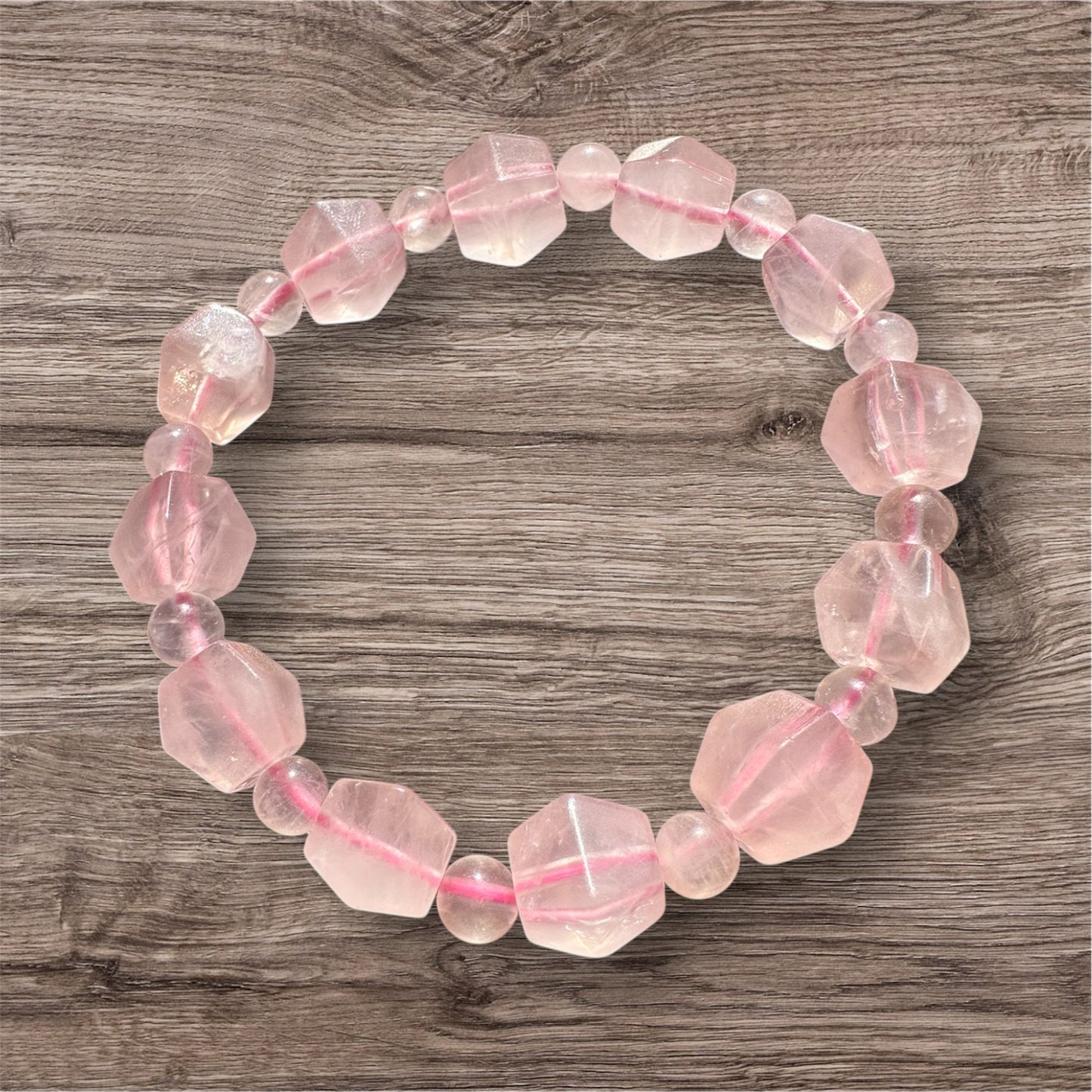 Rose Quartz Cubes Bracelet