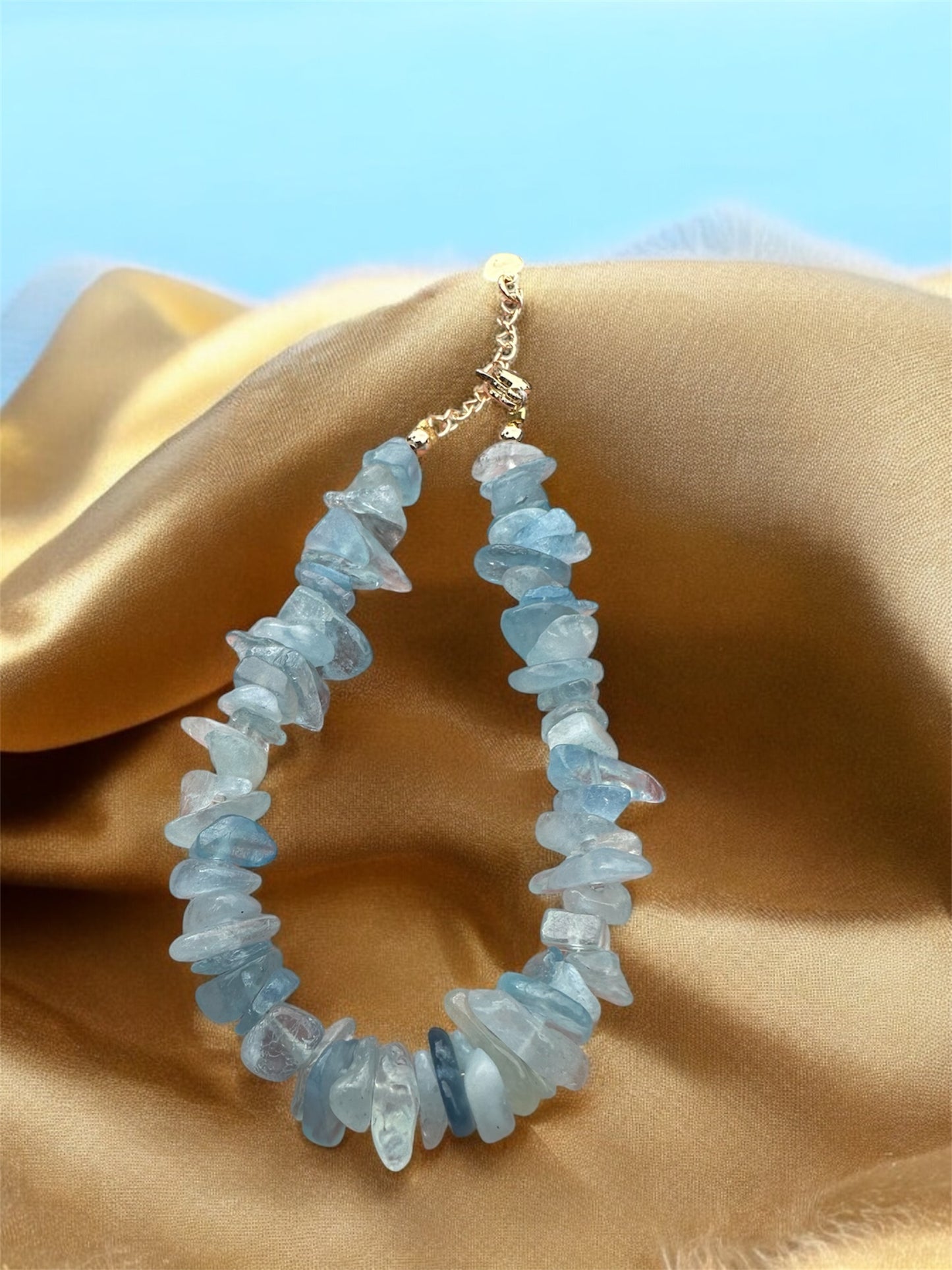 Aquamarine Chip Bracelet