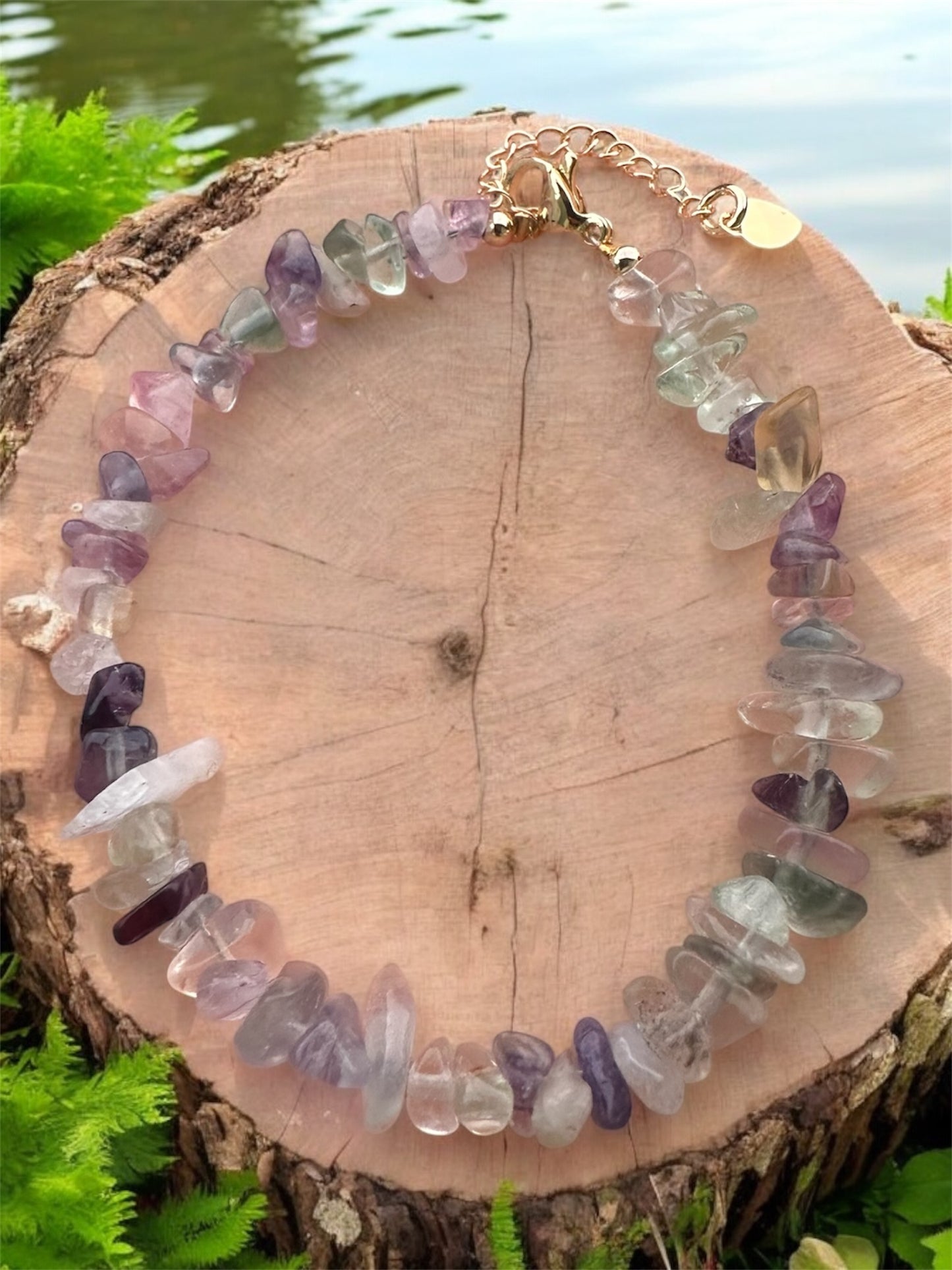 Fluorite Chip Crystal Stone Bracelet
