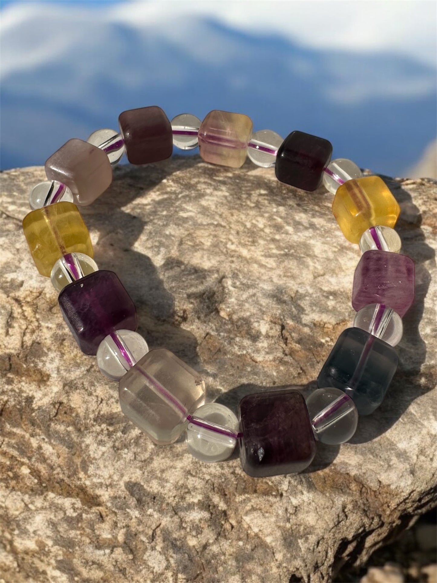 Fluorite Cube Bracelet